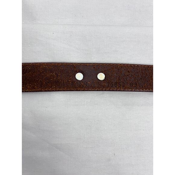 Vintage Canterbury Belt Brown Leather Silver Tone Medallion Western Rodeo Boho - Picture 8 of 8
